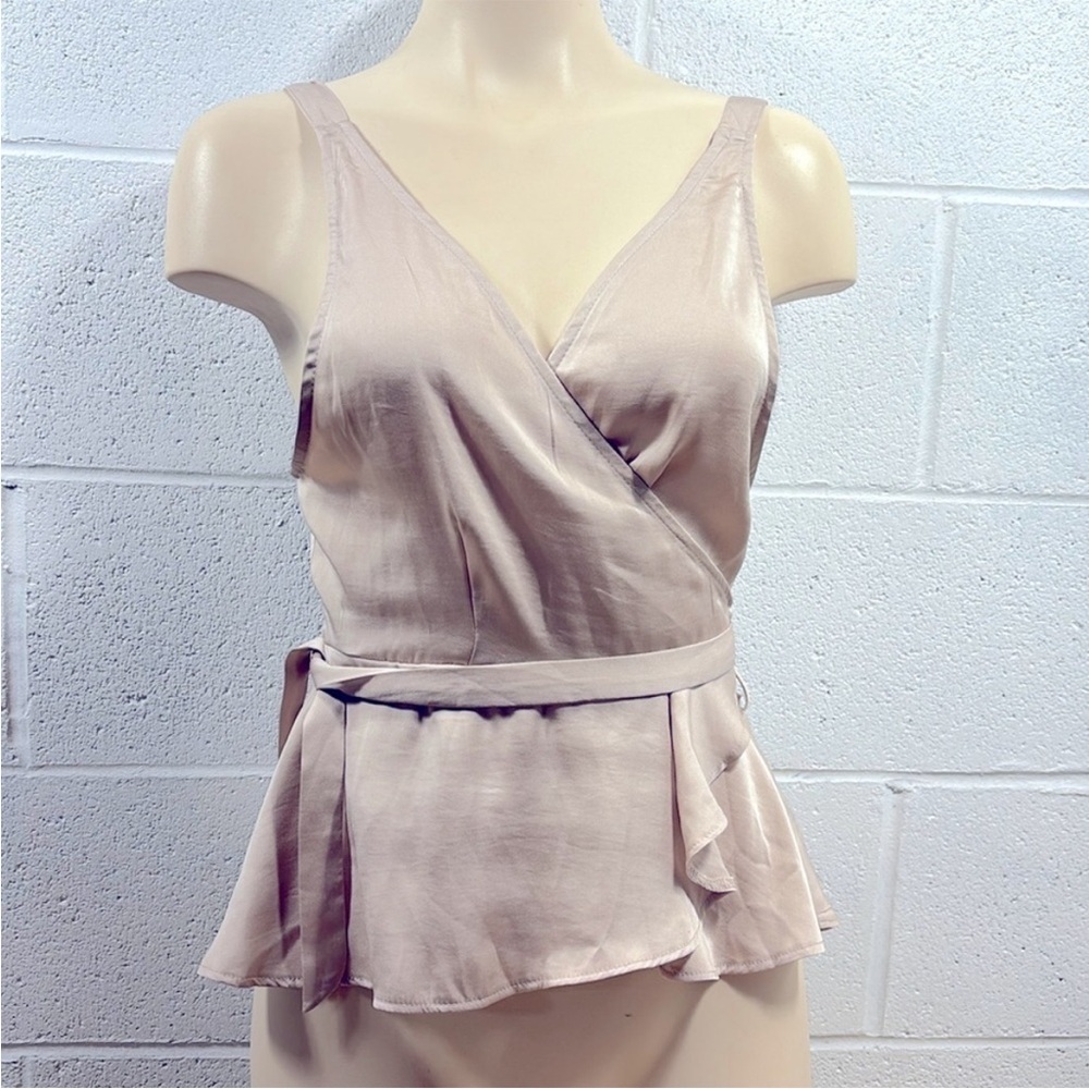 Elegant Pink Sleeveless Wrap Top